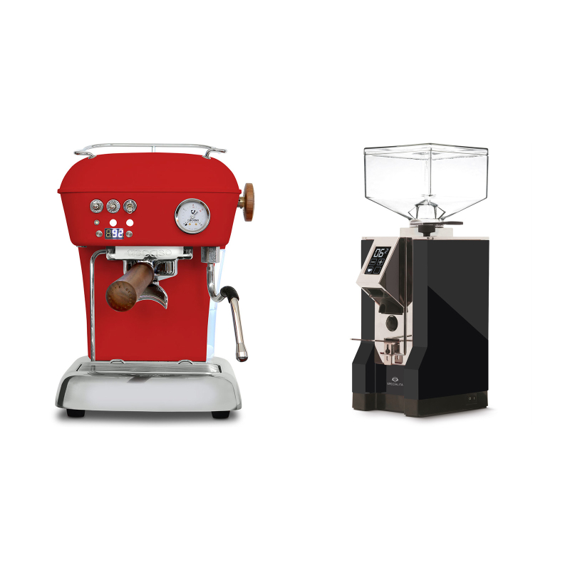 Ascaso Dream PID, Love Red + Eureka Mignon Specialita, CR black Ascaso Dream PID, Love Red + Eureka Mignon Specialita, CR black
