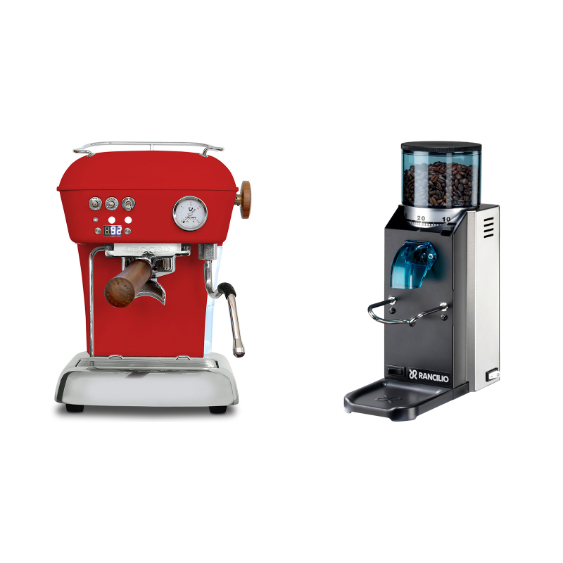 Ascaso Dream PID, Love Red + Rancilio Rocky Doserless Ascaso Dream PID, Love Red + Rancilio Rocky Doserless