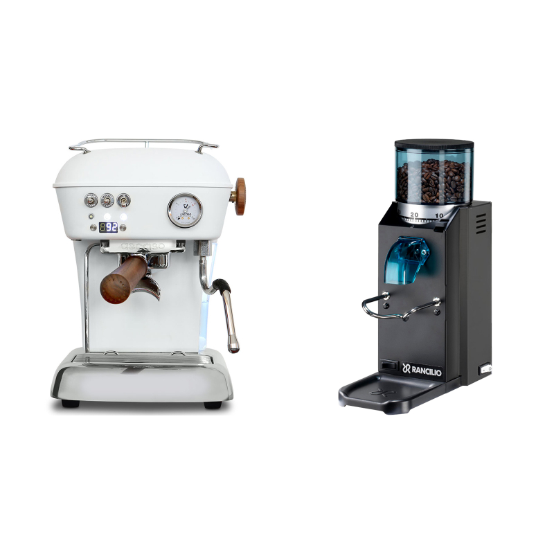 Ascaso Dream PID, Cloud White + Rancilio Rocky Doserless, černá Ascaso Dream PID, Cloud White + Rancilio Rocky Doserless, černá