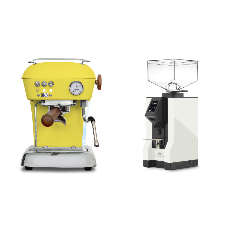 Ascaso Dream PID, Sun Yellow + Eureka Mignon Specialita, BL white Ascaso Dream PID, Sun Yellow + Eureka Mignon Specialita, BL white