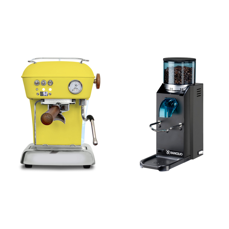 Ascaso Dream PID, Sun Yellow + Rancilio Rocky Doserless, černá Ascaso Dream PID, Sun Yellow + Rancilio Rocky Doserless, černá