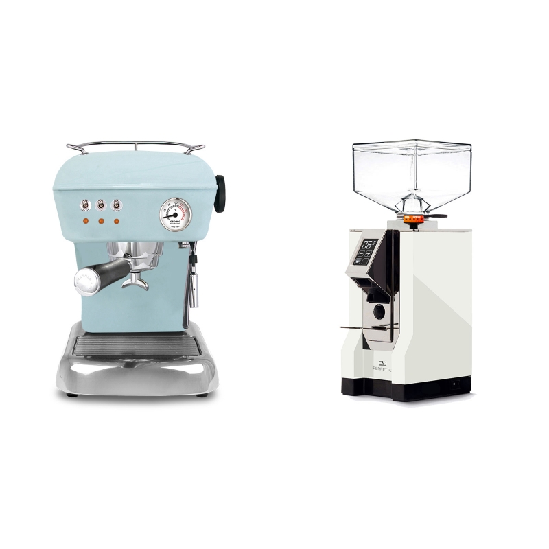 Ascaso Dream, Kid Blue + Eureka Mignon Perfetto, CR white Ascaso Dream, Kid Blue + Eureka Mignon Perfetto, CR white
