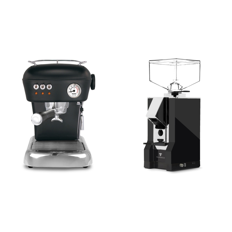 Ascaso Dream, Dark Black + Eureka Mignon Classico, CR black Ascaso Dream, Dark Black + Eureka Mignon Classico, CR black