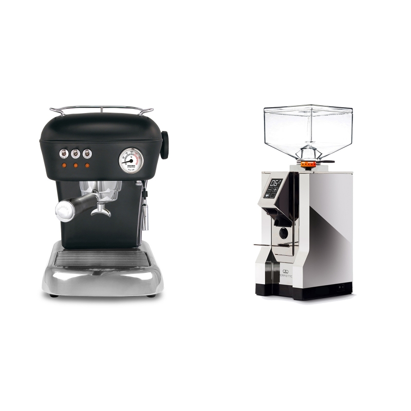 Ascaso Dream, Dark Black + Eureka Mignon Perfetto, CR chrome Ascaso Dream, Dark Black + Eureka Mignon Perfetto, CR chrome