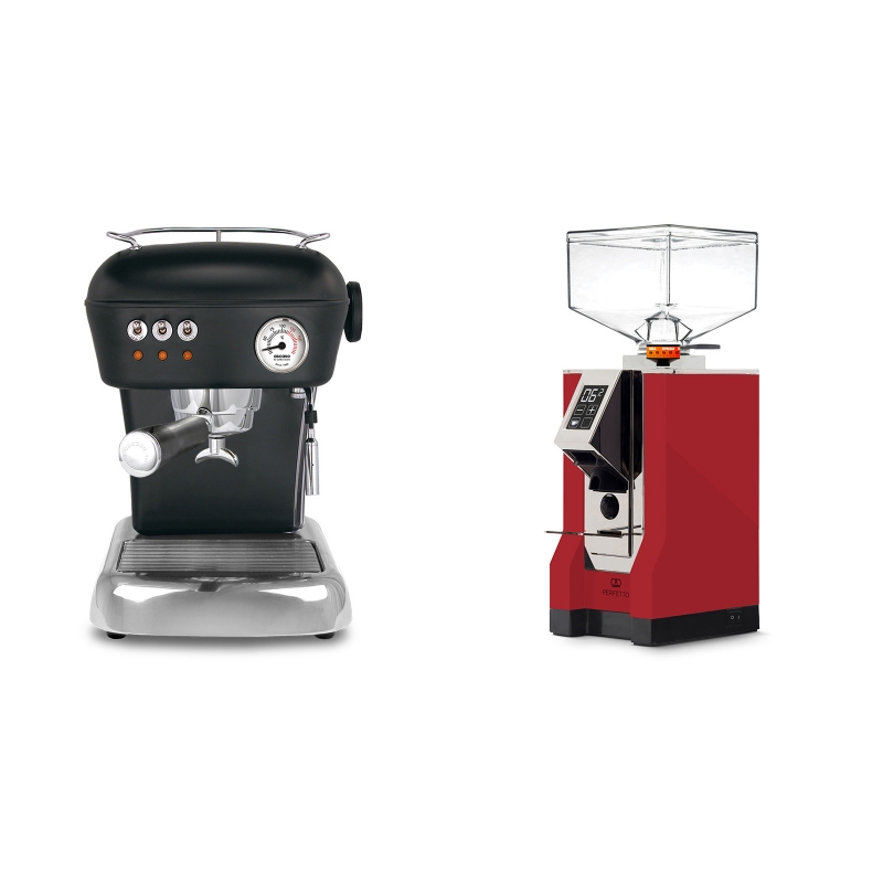 Ascaso Dream, Dark Black + Eureka Mignon Perfetto, CR ferrari red Ascaso Dream, Dark Black + Eureka Mignon Perfetto, CR ferrari red