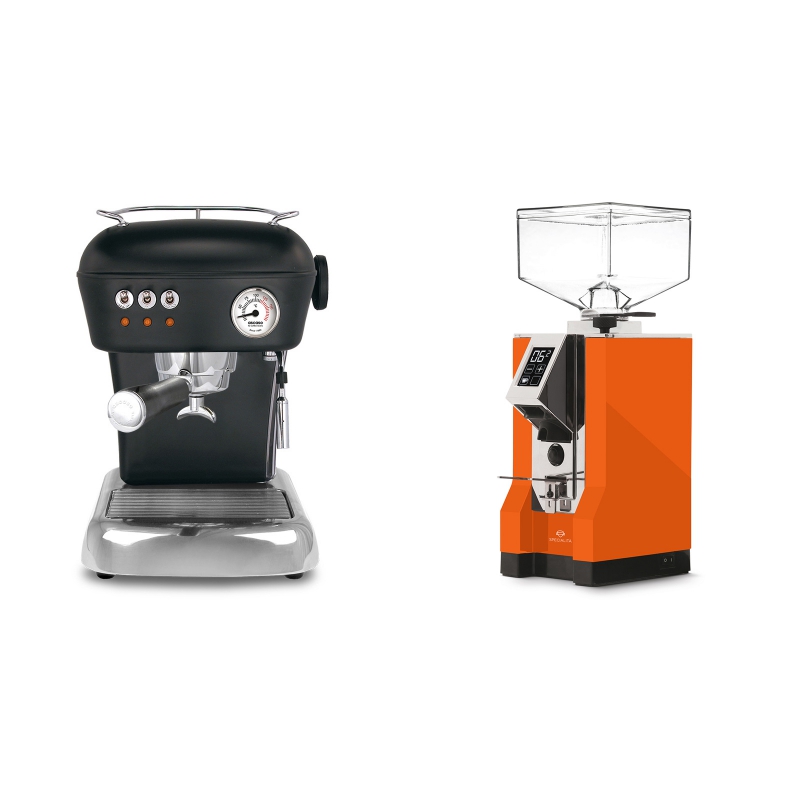 Ascaso Dream, Dark Black + Eureka Mignon Specialita, CR orange Ascaso Dream, Dark Black + Eureka Mignon Specialita, CR orange