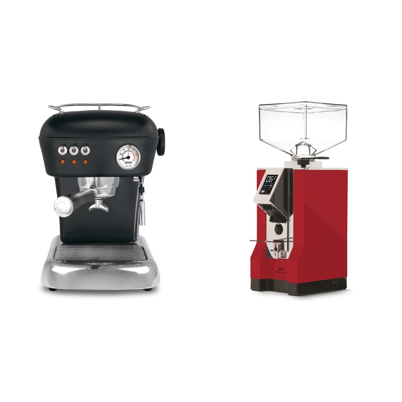 Ascaso Dream, Dark Black + Eureka Mignon Specialita, CR ferrari red Ascaso Dream, Dark Black + Eureka Mignon Specialita, CR ferrari red