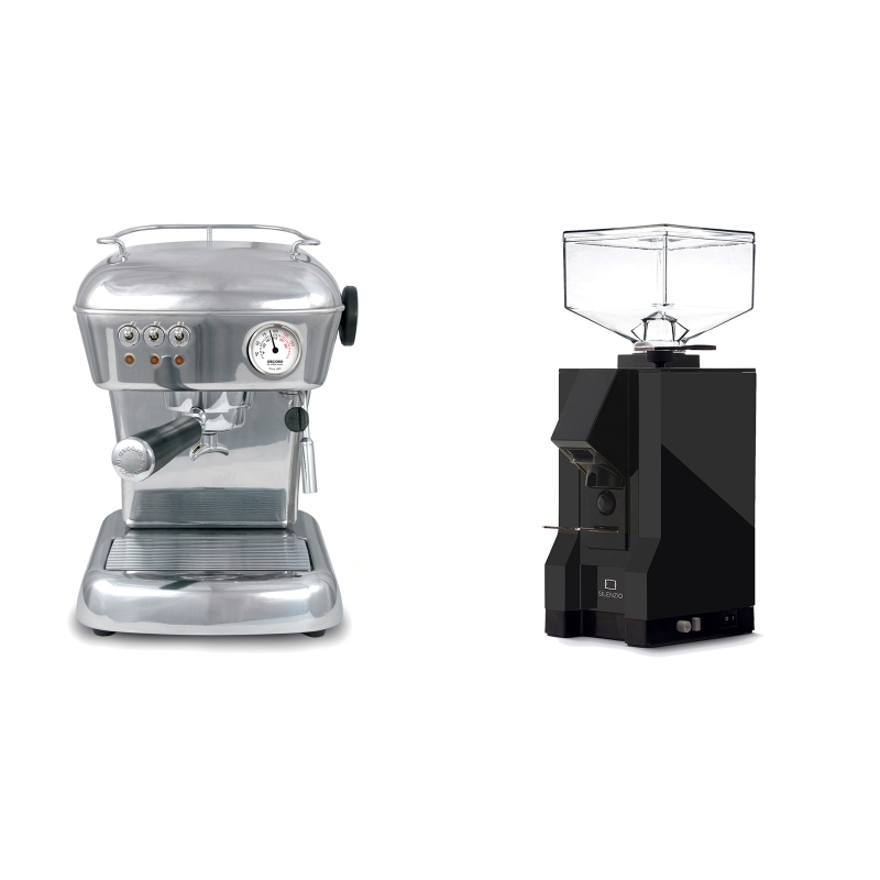 Ascaso Dream, leštěný hliník + Eureka Mignon Silenzio, BL black Ascaso Dream, leštěný hliník + Eureka Mignon Silenzio, BL black