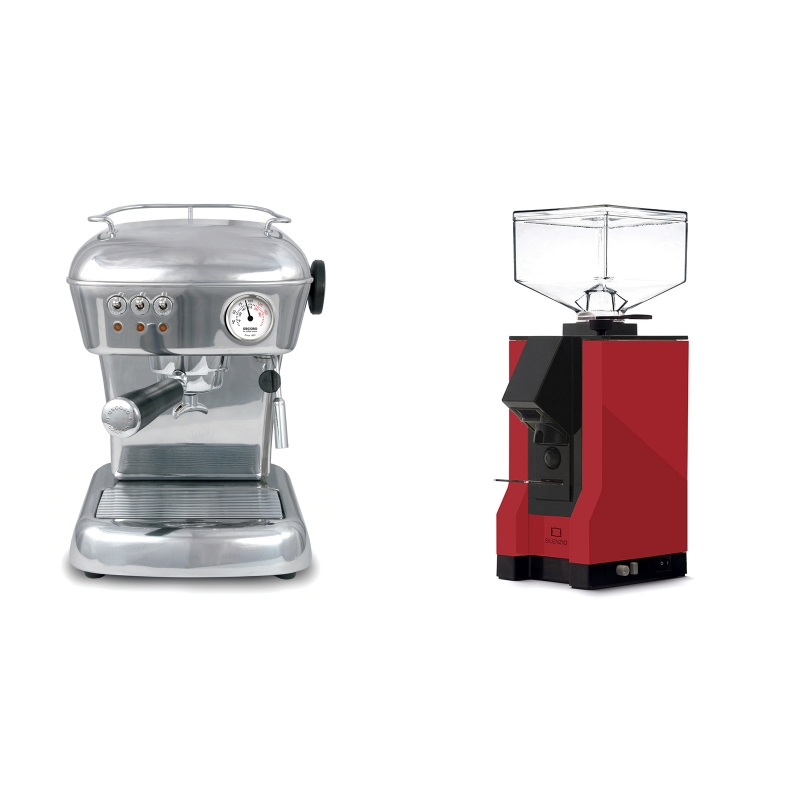 Ascaso Dream, leštěný hliník + Eureka Mignon Silenzio, BL ferrari red Ascaso Dream, leštěný hliník + Eureka Mignon Silenzio, BL ferrari red