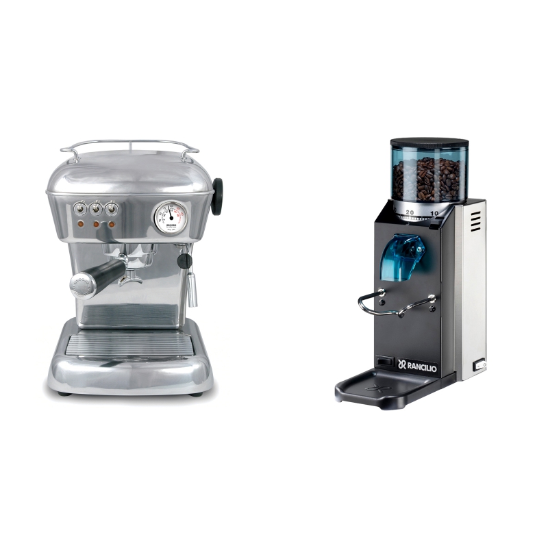 Ascaso Dream, leštěný hliník + Rancilio Rocky Doserless Ascaso Dream, leštěný hliník + Rancilio Rocky Doserless