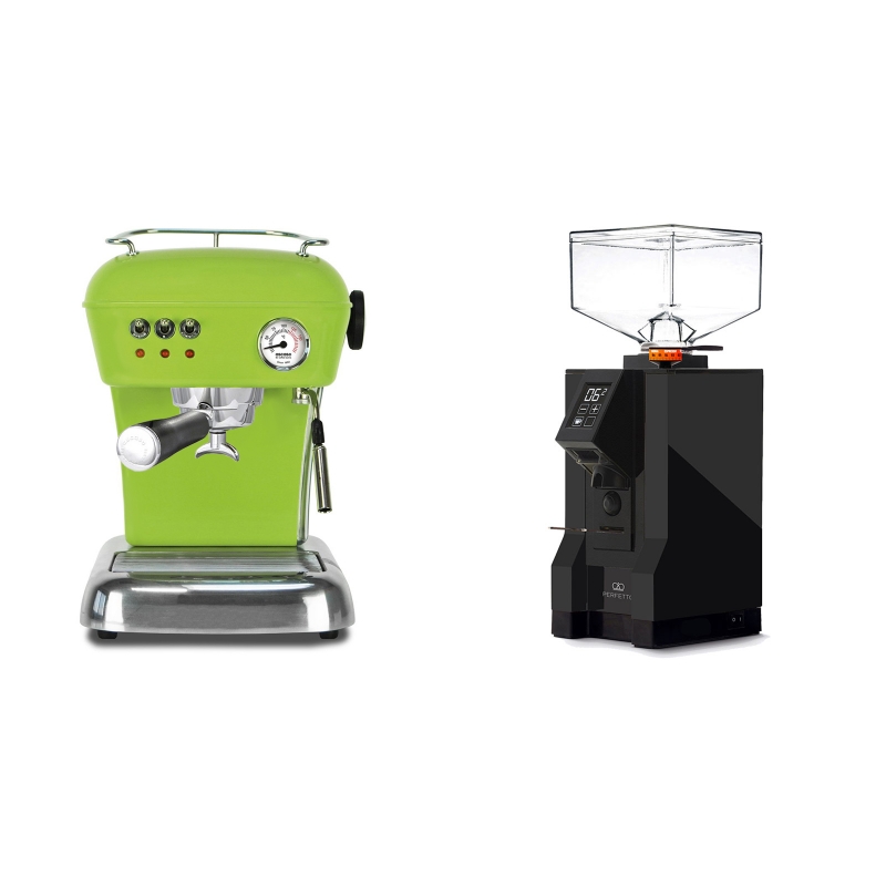 Ascaso Dream, Fresh Pistachio + Eureka Mignon Perfetto, BL black Ascaso Dream, Fresh Pistachio + Eureka Mignon Perfetto, BL black