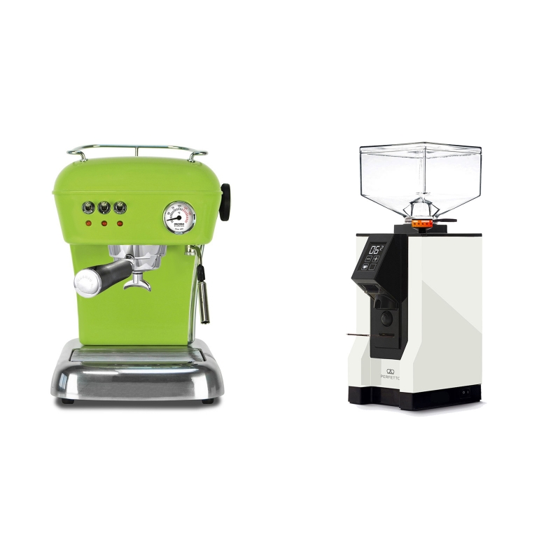 Ascaso Dream, Fresh Pistachio + Eureka Mignon Perfetto, BL white Ascaso Dream, Fresh Pistachio + Eureka Mignon Perfetto, BL white