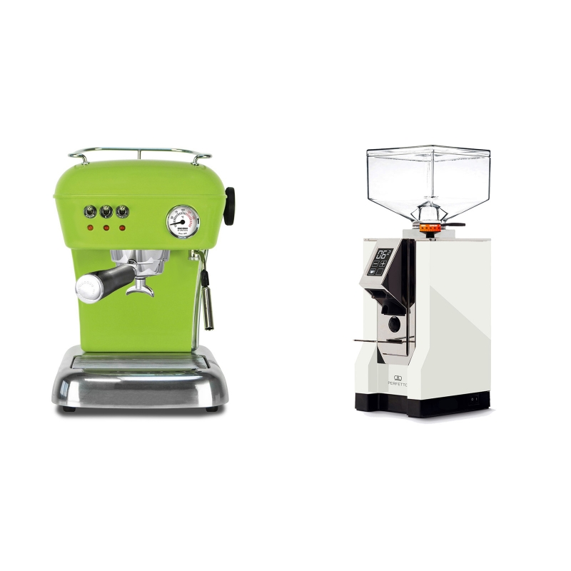 Ascaso Dream, Fresh Pistachio + Eureka Mignon Perfetto, CR white Ascaso Dream, Fresh Pistachio + Eureka Mignon Perfetto, CR white