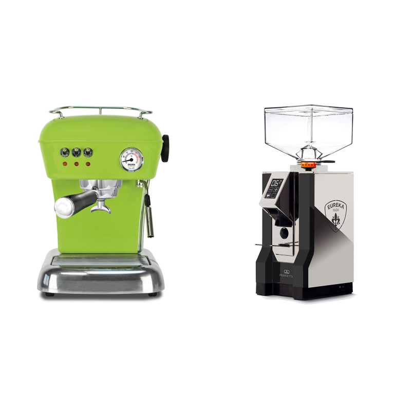 Ascaso Dream, Fresh Pistachio + Eureka Mignon Perfetto, NX black Ascaso Dream, Fresh Pistachio + Eureka Mignon Perfetto, NX black