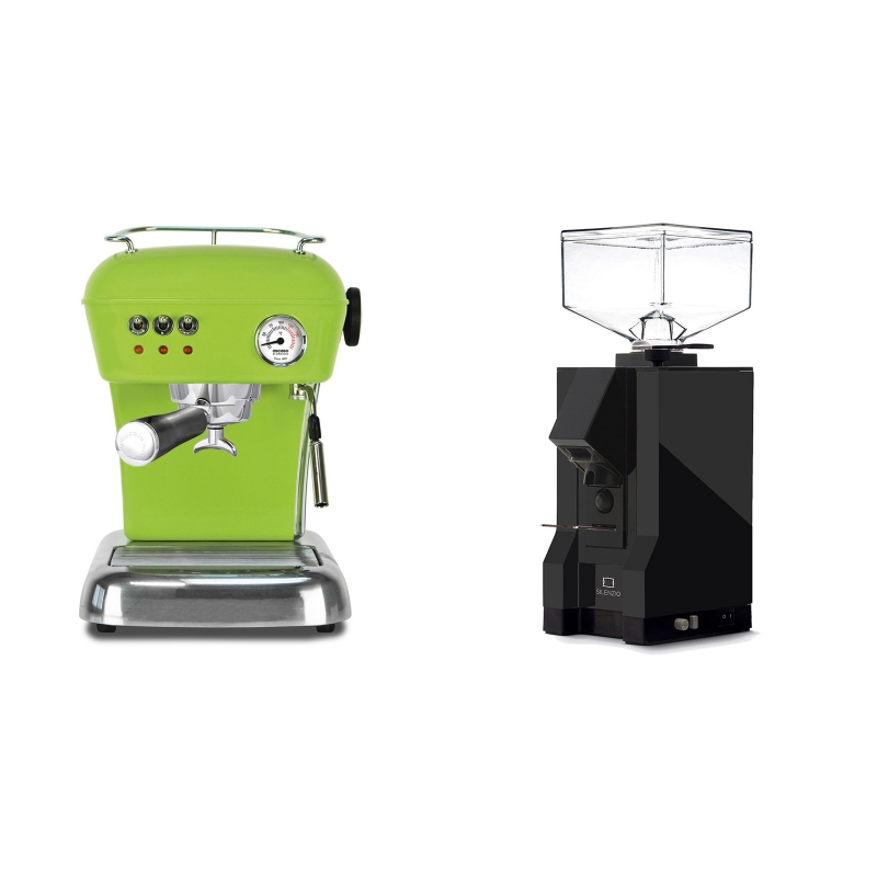 Ascaso Dream, Fresh Pistachio + Eureka Mignon Silenzio, BL black Ascaso Dream, Fresh Pistachio + Eureka Mignon Silenzio, BL black
