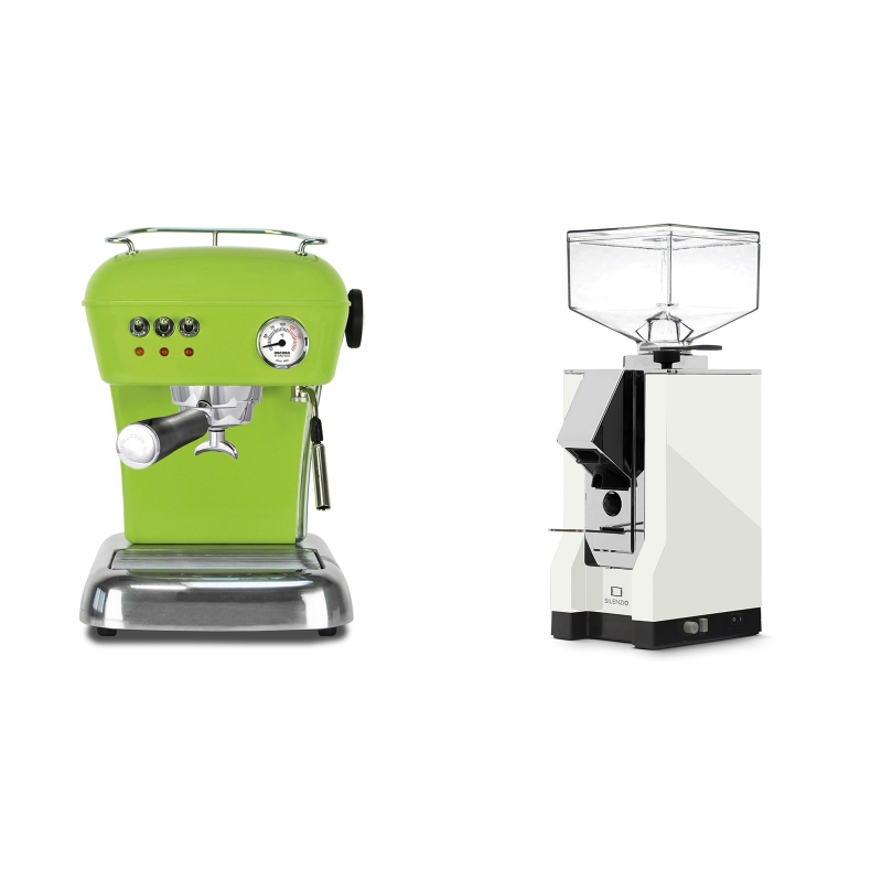 Ascaso Dream ZERO, Fresh Pistachio + Eureka Mignon Silenzio, CR white Ascaso Dream ZERO, Fresh Pistachio + Eureka Mignon Silenzio, CR white