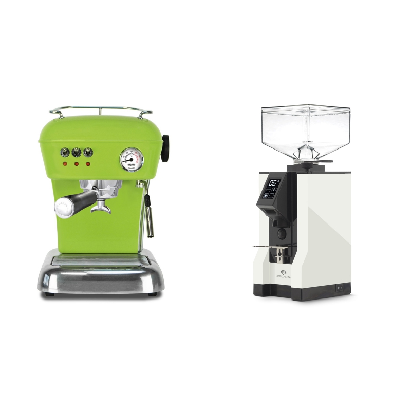 Ascaso Dream ZERO, Fresh Pistachio + Eureka Mignon Specialita, BL white Ascaso Dream ZERO, Fresh Pistachio + Eureka Mignon Specialita, BL white