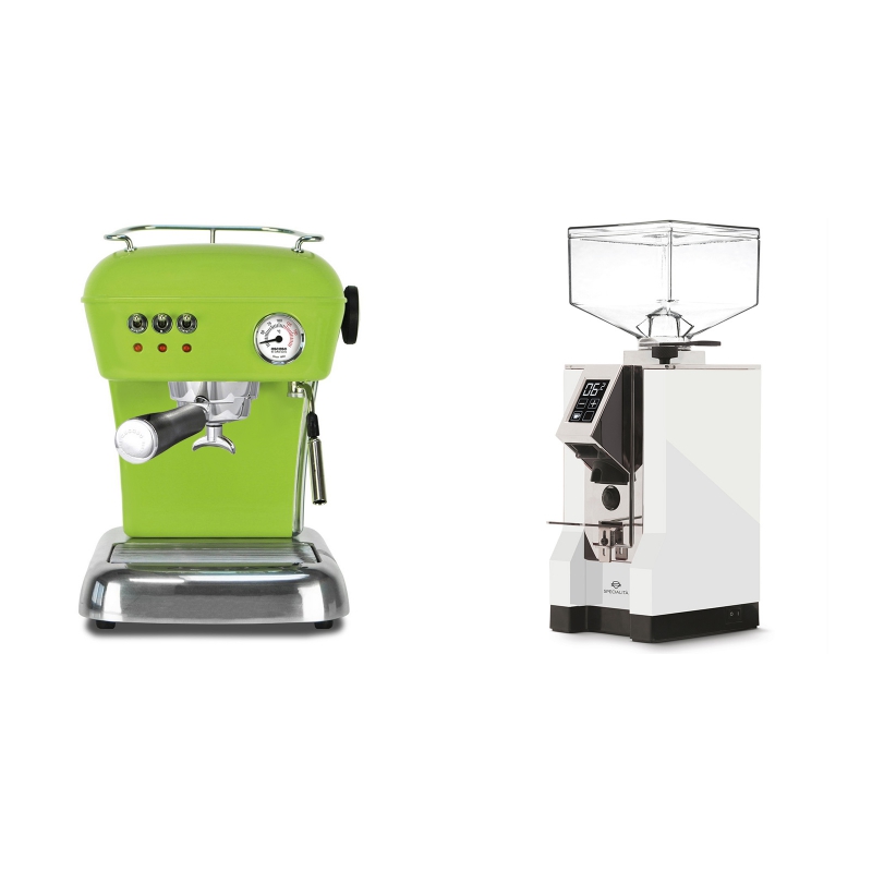 Ascaso Dream ZERO, Fresh Pistachio + Eureka Mignon Specialita, CR white Ascaso Dream ZERO, Fresh Pistachio + Eureka Mignon Specialita, CR white