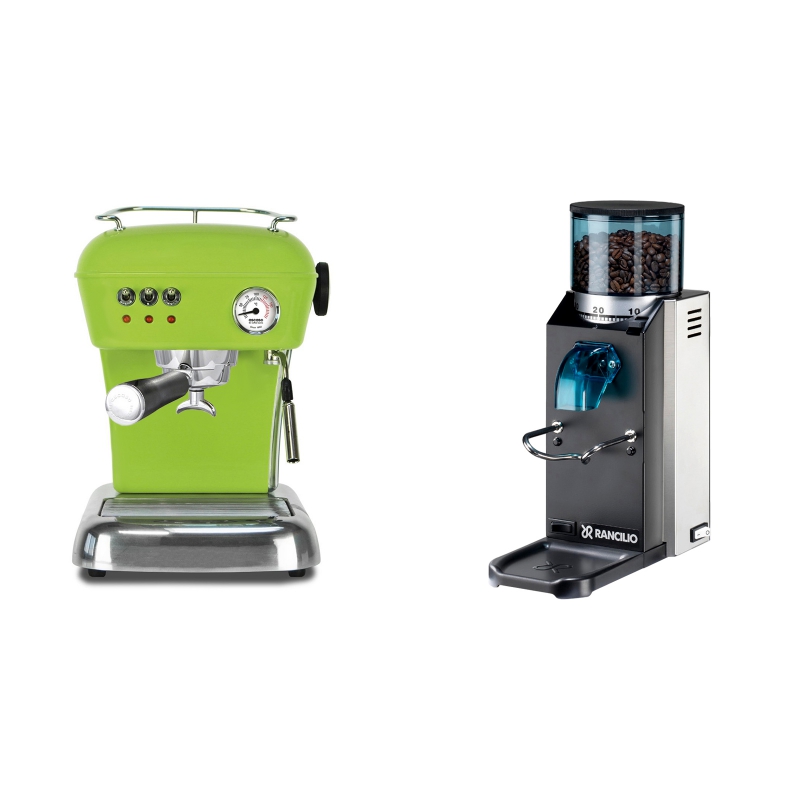 Ascaso Dream, Fresh Pistachio + Rancilio Rocky Doserless Ascaso Dream, Fresh Pistachio + Rancilio Rocky Doserless