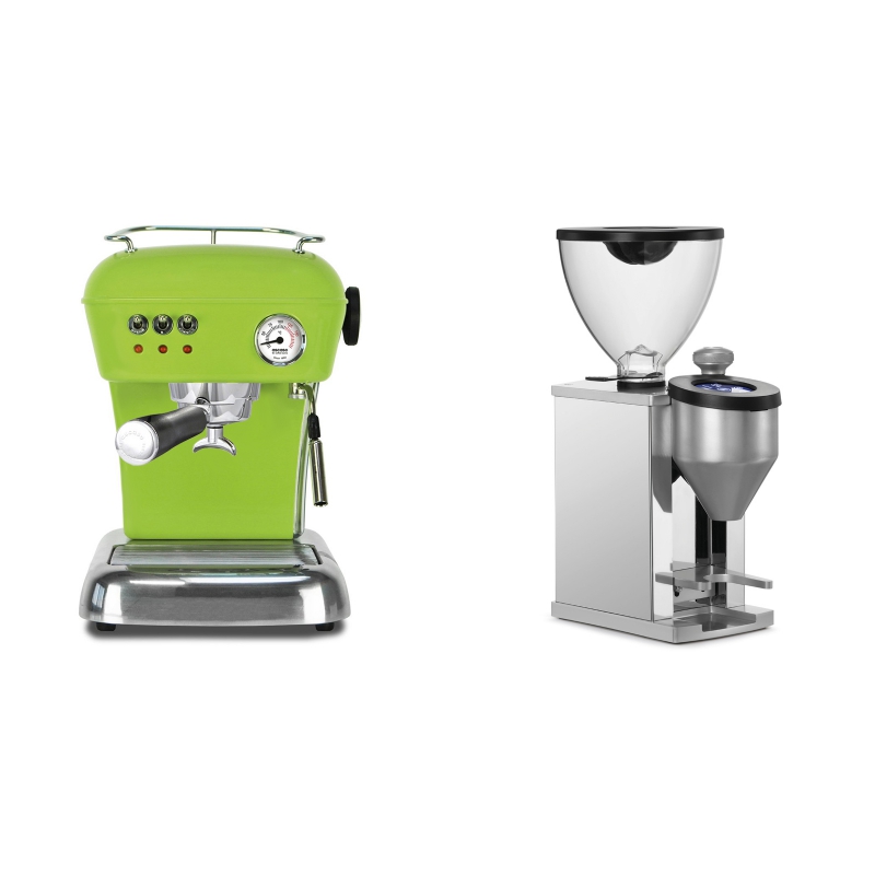 Ascaso Dream ZERO, Fresh Pistachio + Rocket Espresso FAUSTINO, chrome Ascaso Dream ZERO, Fresh Pistachio + Rocket Espresso FAUSTINO, chrome