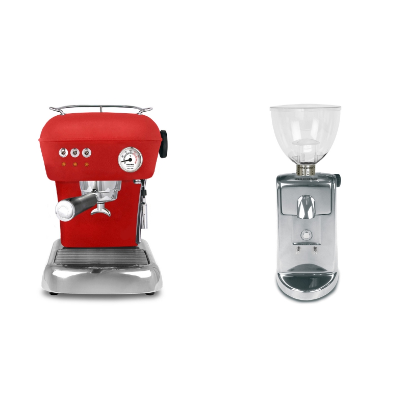 Ascaso Dream, Love Red + Ascaso i-mini i1, leštěný hliník Ascaso Dream, Love Red + Ascaso i-mini i1, leštěný hliník