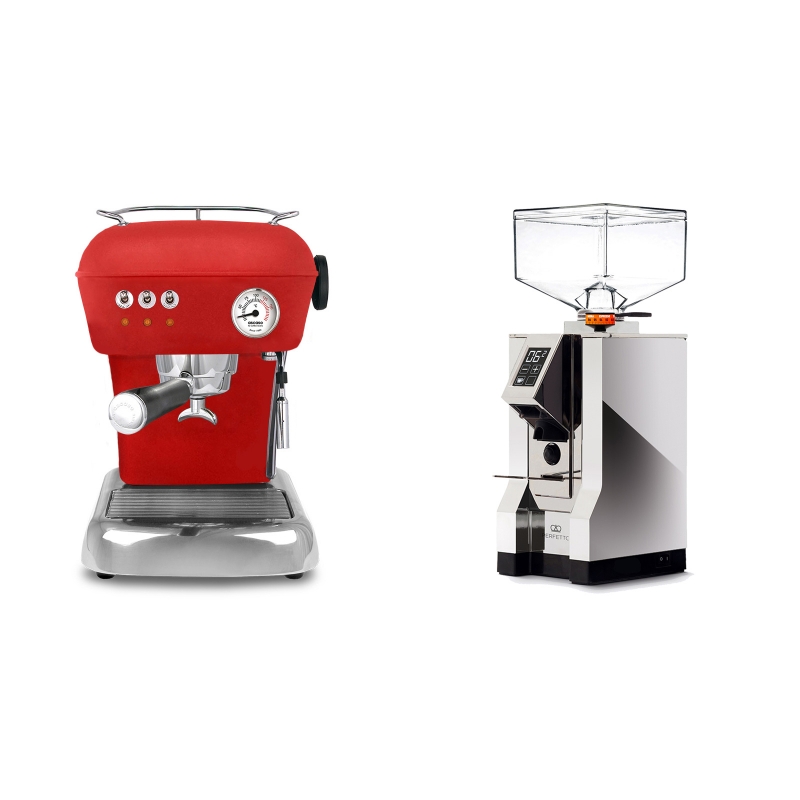 Ascaso Dream, Love Red + Eureka Mignon Perfetto, CR chrome Ascaso Dream, Love Red + Eureka Mignon Perfetto, CR chrome