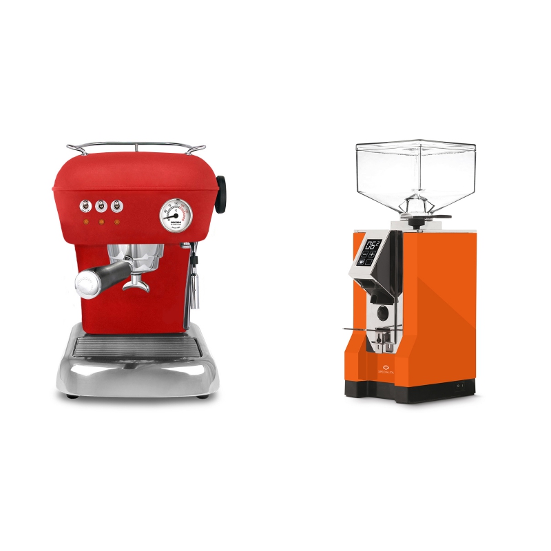 Ascaso Dream, Love Red + Eureka Mignon Specialita, CR orange Ascaso Dream, Love Red + Eureka Mignon Specialita, CR orange