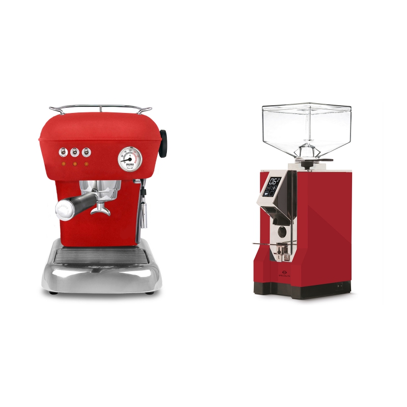 Ascaso Dream, Love Red + Eureka Mignon Specialita, CR ferrari red Ascaso Dream, Love Red + Eureka Mignon Specialita, CR ferrari red