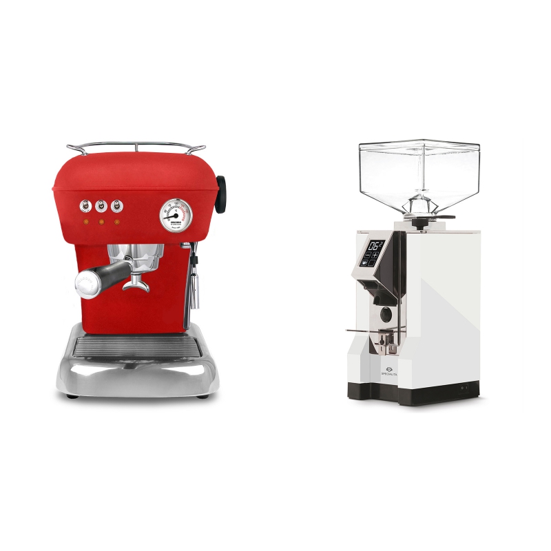 Ascaso Dream ZERO, Love Red + Eureka Mignon Specialita, CR white Ascaso Dream ZERO, Love Red + Eureka Mignon Specialita, CR white