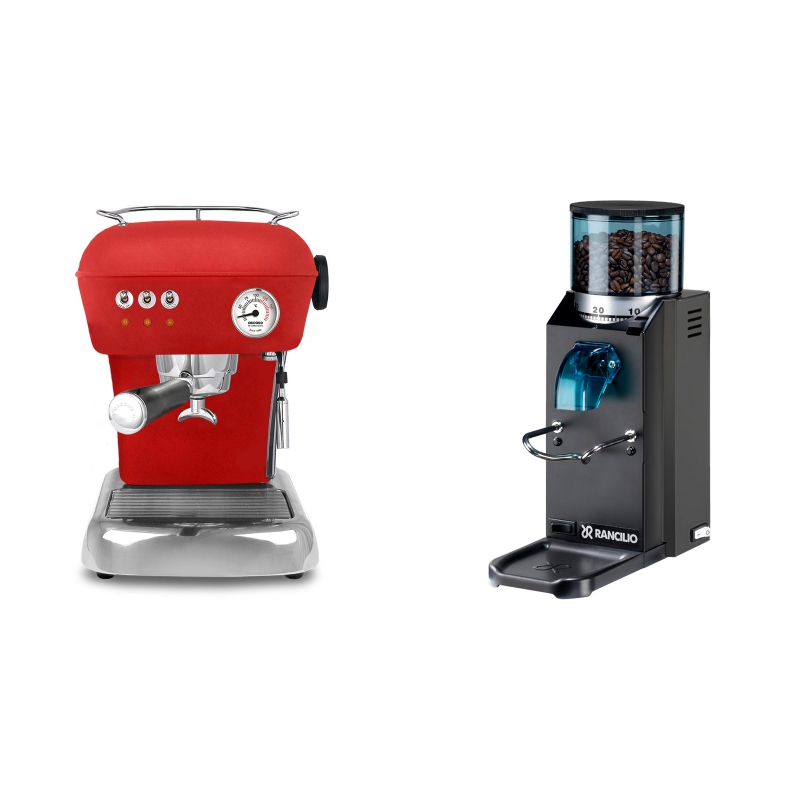 Ascaso Dream ZERO, Love Red + Rancilio Rocky Doserless, černá Ascaso Dream ZERO, Love Red + Rancilio Rocky Doserless, černá