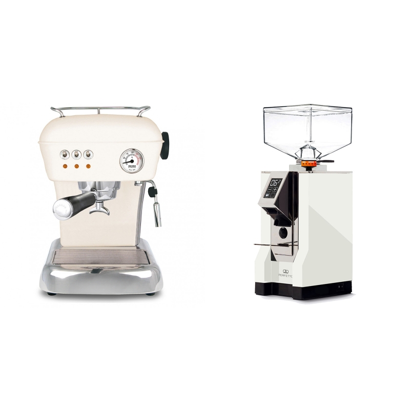 Ascaso Dream, Sweet Cream + Eureka Mignon Perfetto, CR white Ascaso Dream, Sweet Cream + Eureka Mignon Perfetto, CR white