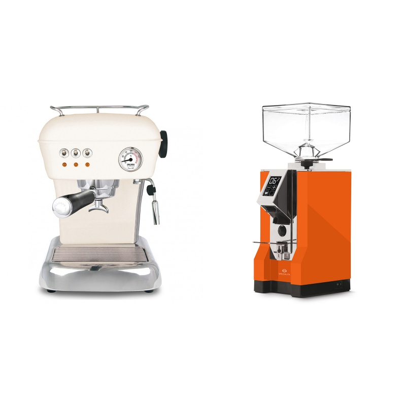 Ascaso Dream, Sweet Cream + Eureka Mignon Specialita, CR orange Ascaso Dream, Sweet Cream + Eureka Mignon Specialita, CR orange