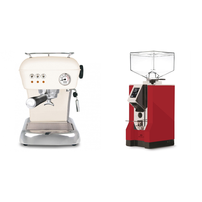 Ascaso Dream, Sweet Cream + Eureka Mignon Specialita, CR ferrari red Ascaso Dream, Sweet Cream + Eureka Mignon Specialita, CR ferrari red