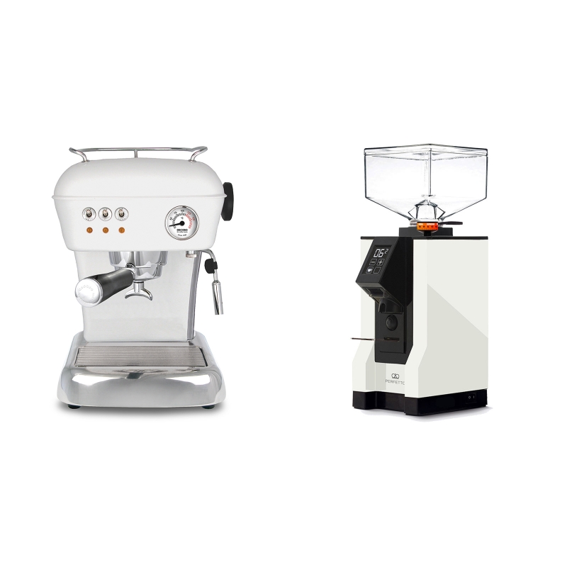 Ascaso Dream, Cloud White + Eureka Mignon Perfetto, BL white Ascaso Dream, Cloud White + Eureka Mignon Perfetto, BL white