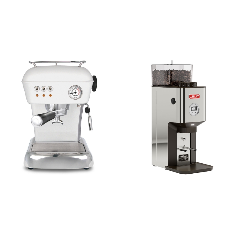 Ascaso Dream ZERO, Cloud White + Lelit William PL72-P Ascaso Dream ZERO, Cloud White + Lelit William PL72-P