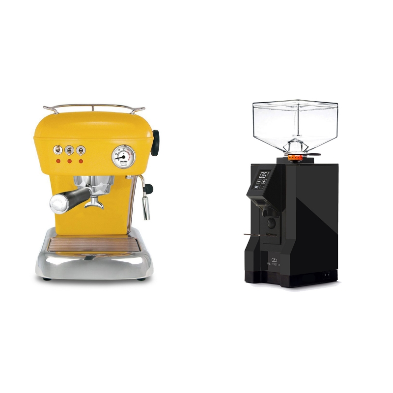 Ascaso Dream, Sun Yellow + Eureka Mignon Perfetto, BL black Ascaso Dream, Sun Yellow + Eureka Mignon Perfetto, BL black