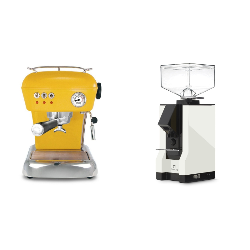 Ascaso Dream ZERO, Sun Yellow + Eureka Mignon Silenzio, BL white Ascaso Dream ZERO, Sun Yellow + Eureka Mignon Silenzio, BL white