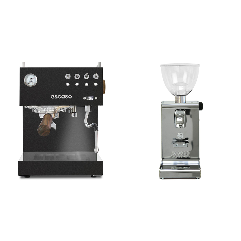 Ascaso Steel DUO PID, Black&Wood + Ascaso i-steel, lesk Ascaso Steel DUO PID, Black&Wood + Ascaso i-steel, lesk