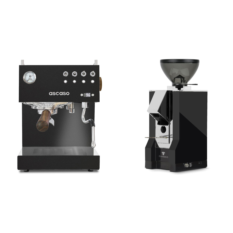 Ascaso Steel DUO PID, Black&Wood + Eureka Mignon Classico, CR black Ascaso Steel DUO PID, Black&Wood + Eureka Mignon Classico, CR black