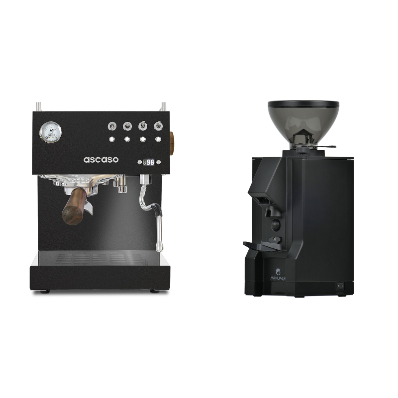 Ascaso Steel DUO PID, Black&Wood + Eureka Mignon Manuale, BL black Ascaso Steel DUO PID, Black&Wood + Eureka Mignon Manuale, BL black