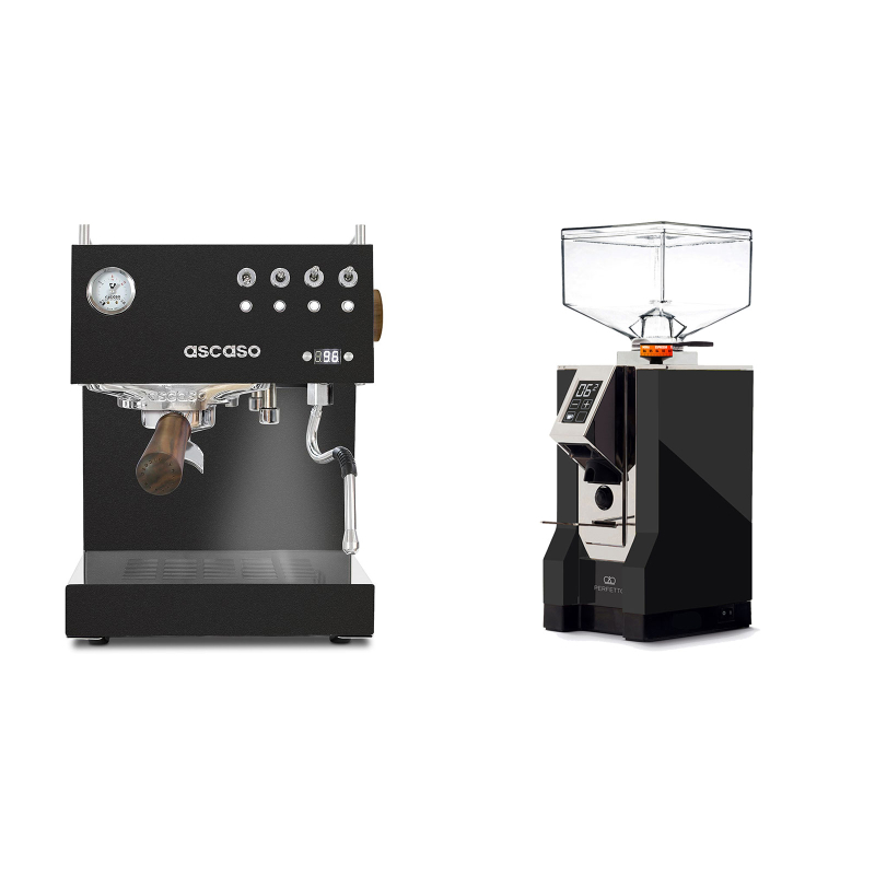 Ascaso Steel DUO PID, Black&Wood + Eureka Mignon Perfetto, CR black Ascaso Steel DUO PID, Black&Wood + Eureka Mignon Perfetto, CR black