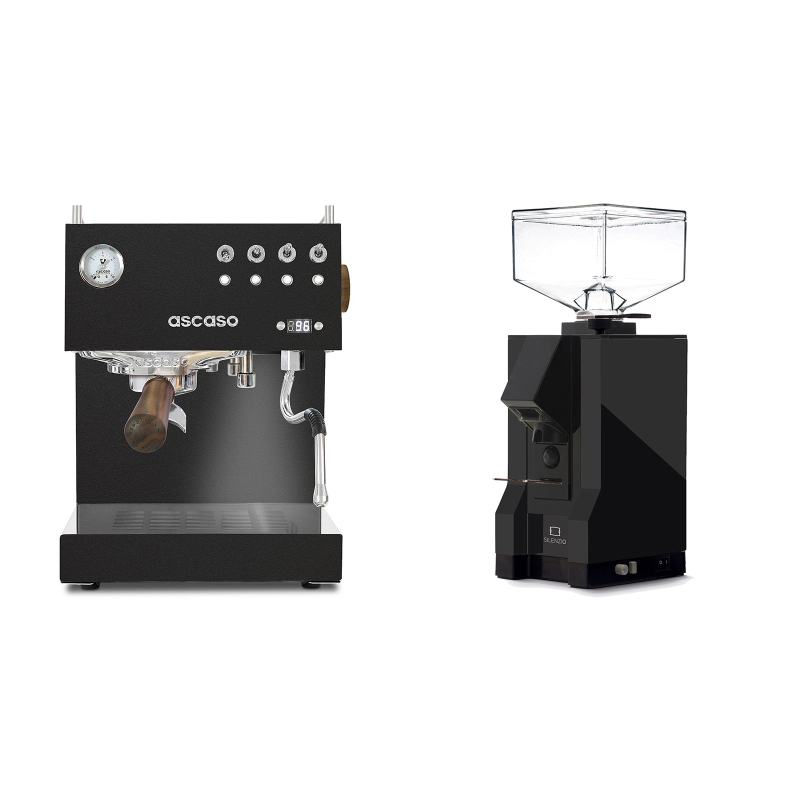 Ascaso Steel DUO PID, Black&Wood + Eureka Mignon Silenzio, BL black Ascaso Steel DUO PID, Black&Wood + Eureka Mignon Silenzio, BL black