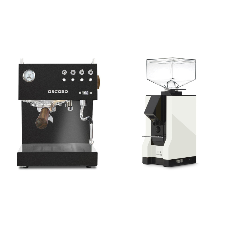 Ascaso Steel DUO PID, Black&Wood + Eureka Mignon Silenzio, BL white Ascaso Steel DUO PID, Black&Wood + Eureka Mignon Silenzio, BL white