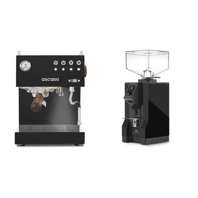 Ascaso Steel DUO PID, Black&Wood + Eureka Mignon Specialita, BL black Ascaso Steel DUO PID, Black&Wood + Eureka Mignon Specialita, BL black