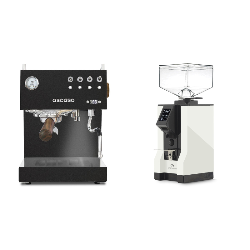 Ascaso Steel DUO PID, Black&Wood + Eureka Mignon Specialita, BL white Ascaso Steel DUO PID, Black&Wood + Eureka Mignon Specialita, BL white