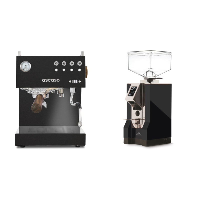 Ascaso Steel DUO PID, Black&Wood + Eureka Mignon Specialita, CR black Ascaso Steel DUO PID, Black&Wood + Eureka Mignon Specialita, CR black