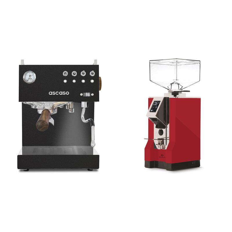Ascaso Steel DUO PID, Black&Wood + Eureka Mignon Specialita, CR ferrari red Ascaso Steel DUO PID, Black&Wood + Eureka Mignon Specialita, CR ferrari red