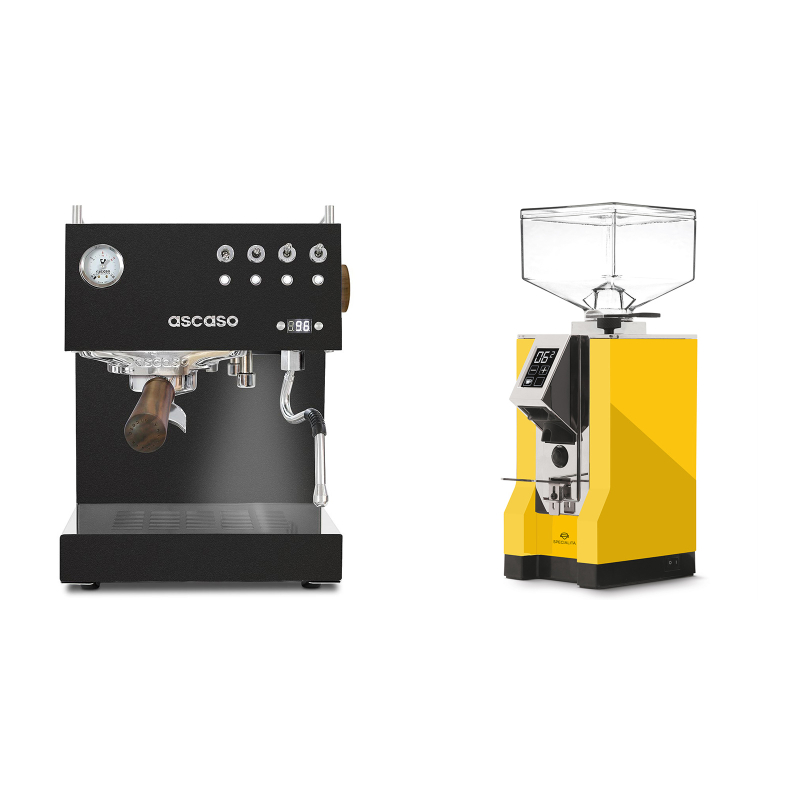 Ascaso Steel DUO PID, Black&Wood + Eureka Mignon Specialita, CR yellow Ascaso Steel DUO PID, Black&Wood + Eureka Mignon Specialita, CR yellow