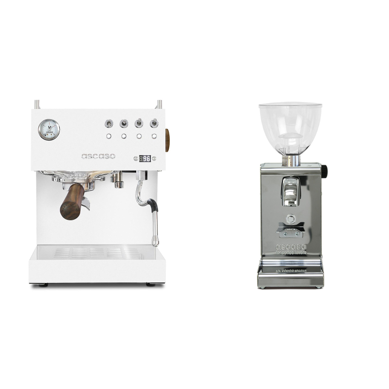 Ascaso Steel DUO PID, White&Wood + Ascaso i-steel, lesk Ascaso Steel DUO PID, White&Wood + Ascaso i-steel, lesk