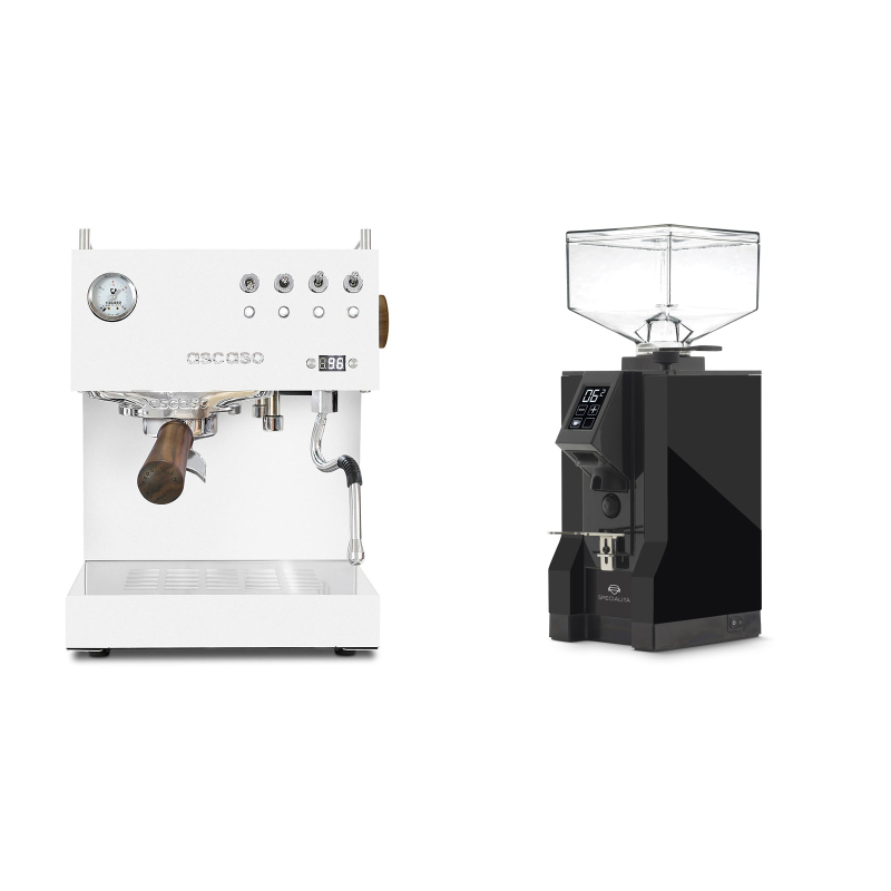Ascaso Steel DUO PID, White&Wood + Eureka Mignon Specialita, BL black Ascaso Steel DUO PID, White&Wood + Eureka Mignon Specialita, BL black